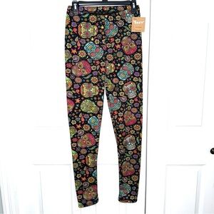 NWT Colorful Sugar Skull Pattern Leggings Perfect Gift size M/L